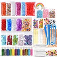 FEPITO 49 pcs slime Kit Incluyendo Bolas Pecera- Bolas Espuma- Bolas Slime- Ojos Temblorosos- Cáscara- Rebanadas…